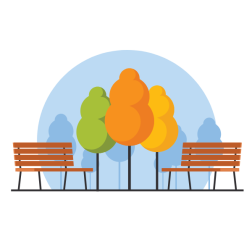 Benches in the park