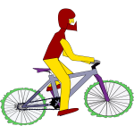 Man riding a bicycle cartoon clip art