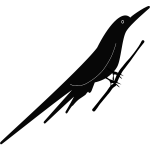Silhouette vector image of cowbird