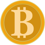 Coin of golden Bitcoin