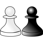 Black and white pawns