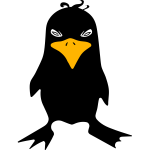 Angry tux color clip art