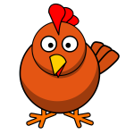 Vector illustration of cartoon chicken confused