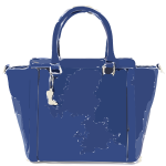 blue leather handbag nologo