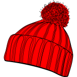 Vector drawing of red winter bobcap