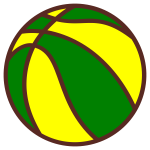 Bola de basquete verde e amarela