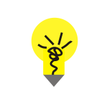 Vector clip art of yellow light bulb with a pointy end