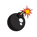 Shiny bomb with lighted fuse