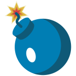 Blue cartoon bomb