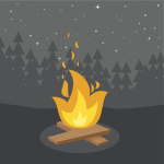 bonfire night forest vector