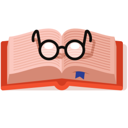Glasses on a book