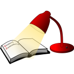 Open book and reading lamp