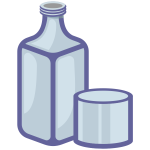 Bottle and glass vector image