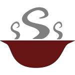 Bowl of steaming soup vector illustration