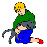 A boy and a cat