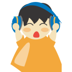 Boy with headphones vector image