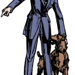 Boy in a Suit with a Dog