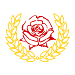 Red rose in laurel wreath vector clip art