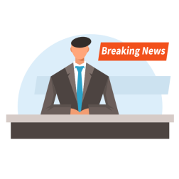 News anchor breaking news