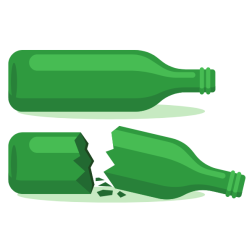 Broken glass bottle