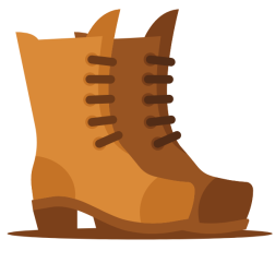 Brown leather boots