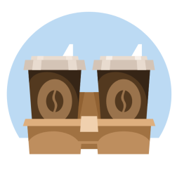 Brown coffee cups