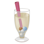 Color drawing of a bubbly in champagne glass