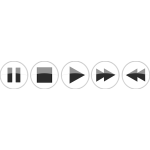 Vector drawing of glossy media player buttons