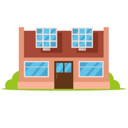 Building with solar panels