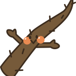 Cute tree branch with a head