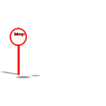 Red bus stop symbol