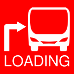 Red bus stop icon
