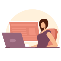 Woman Working at Office Desk