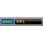 GNU license web badge vector drawing