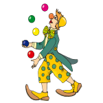 Vector image of juggler clown
