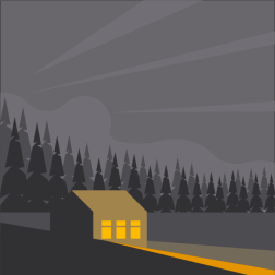 Cabin in the pine forest