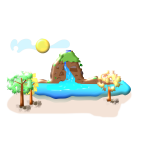 Waterfall farm vector image