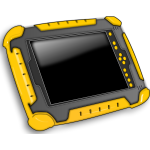 Tablet PC in a protected case vector image