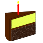 cake slice with candle