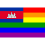 Cambodia rainbow flag