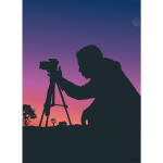 Cameraman in sunset