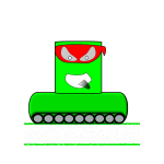 Cartoon green vehicle