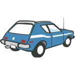 Blue hatchback car