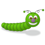 Smiling green worm vector image