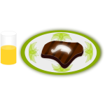 Vector illustration of steak and orange juice meal