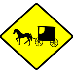 Amish buggies caution