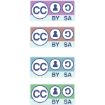 cc by sa colourful badges
