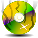 Vector illustration of steaming CD-ROM