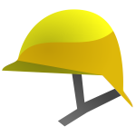 Vector graphics of yellow construction helmet icon
