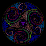 Neon spiral fractal art